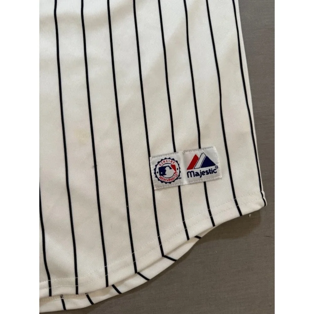 Vintage Majestic Marlins Ramirez #2‎ Baseball Jersey Pinstripe White Boys Size L